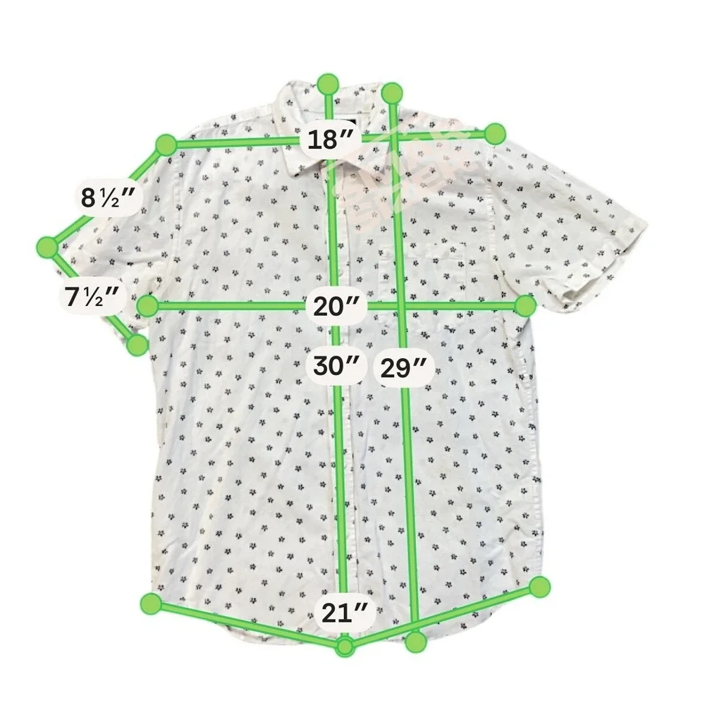 Banana Republic Shirt Mens L‎ White Excellent Linen Slim Fit Floral Short Sleeve